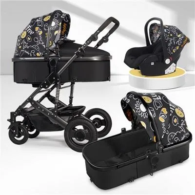 کارٹ سیٹ کے ساتھ گلابی بیبی سٹرولرز